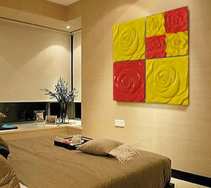 Панели стены PU 3D Роза декоративной красное/желтое 600mm * 600mm